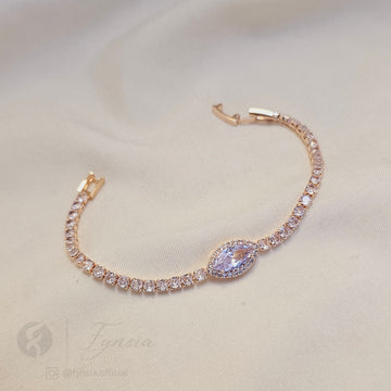 Rosegold Zirconia Marquise Bracelet - Anti Tarnish | Fynsia