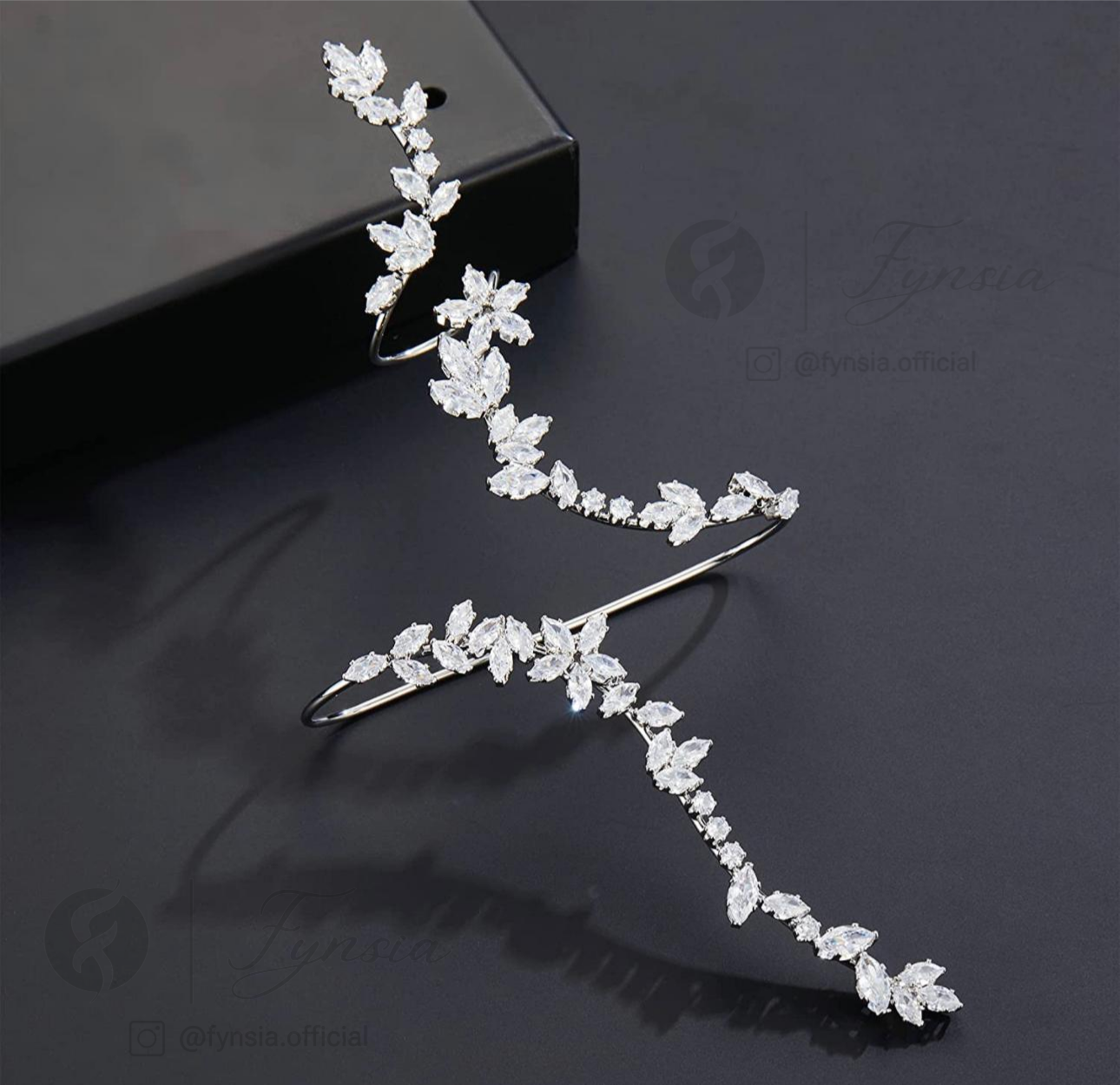 Silver Marquise Handcuff | Fynsia