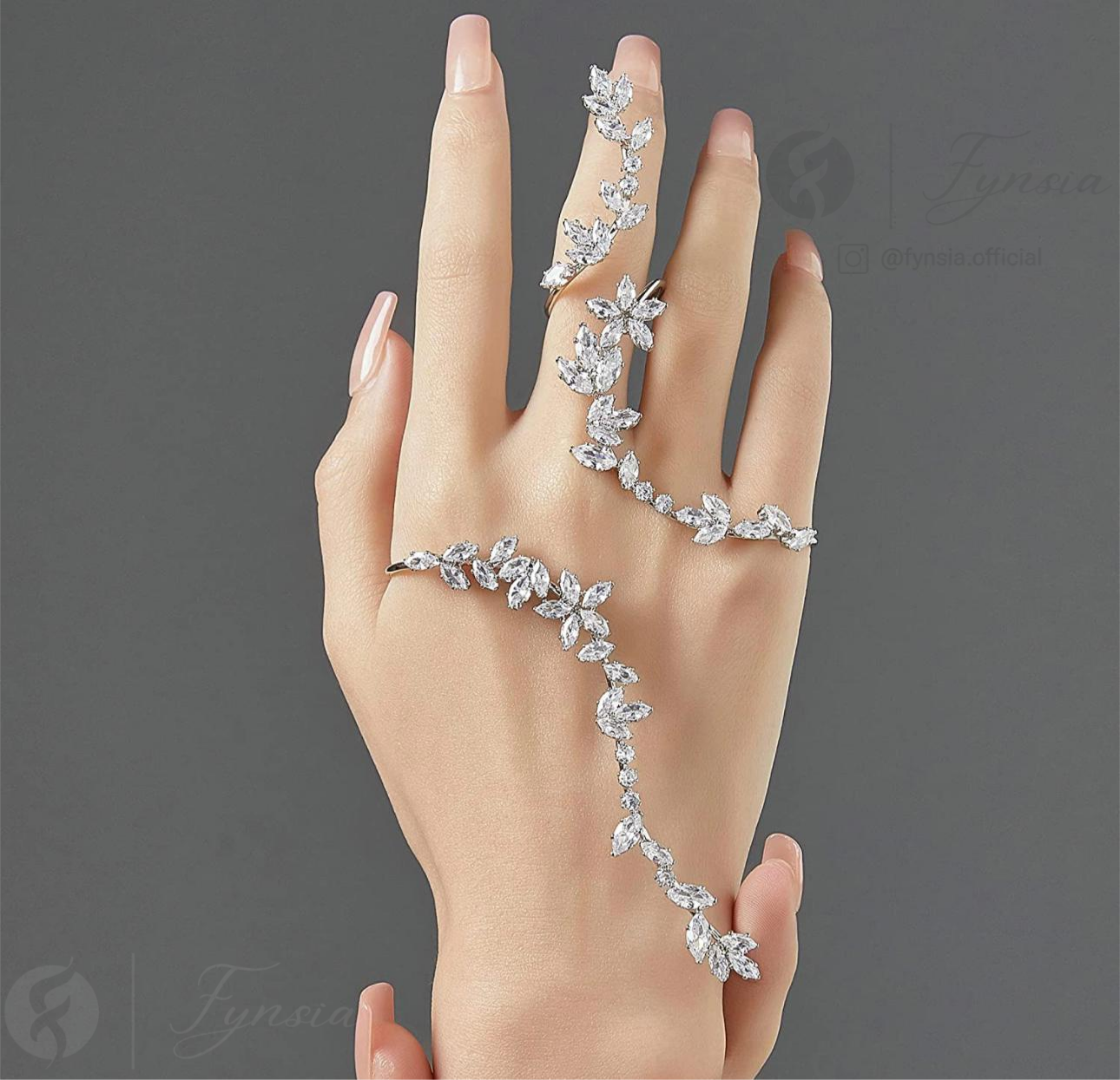 Silver Marquise Handcuff | Fynsia