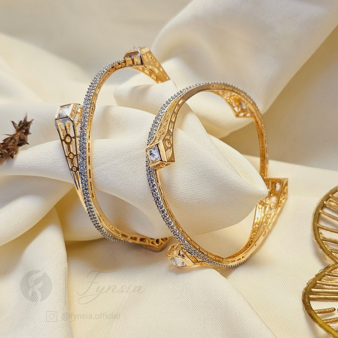 Golden Kiara 2pc Bangles Set For Girls and Women