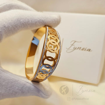 Malvika Golden Anti Tarnish Kada – Stainless Steel Bracelet | Fynsia