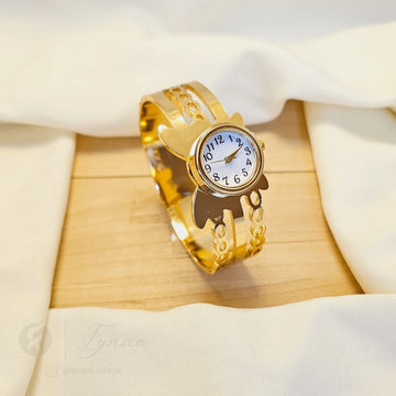 Modern Luxe Golden Watch Kada – Anti Tarnish Fashion Stainless Steel | Fynsia