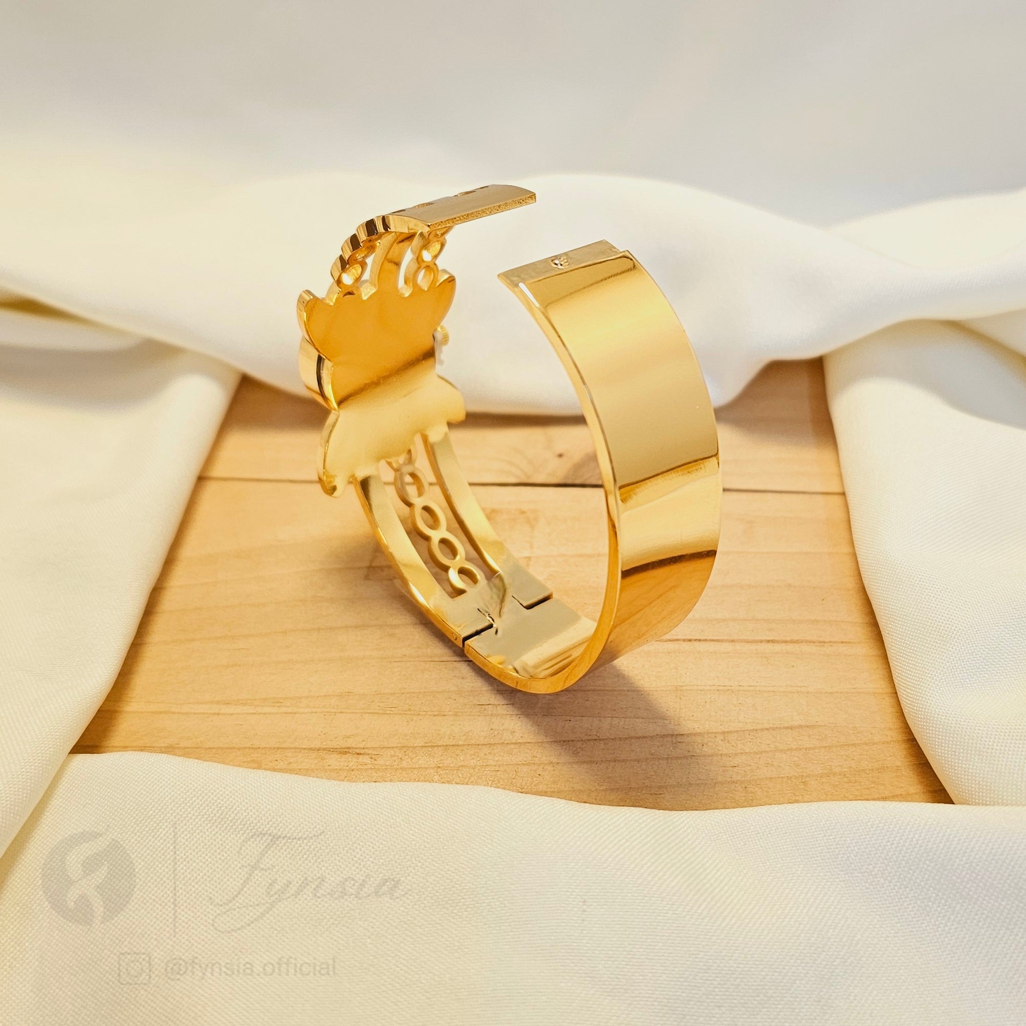 Modern Luxe Golden Watch Kada – Anti Tarnish Fashion Stainless Steel | Fynsia