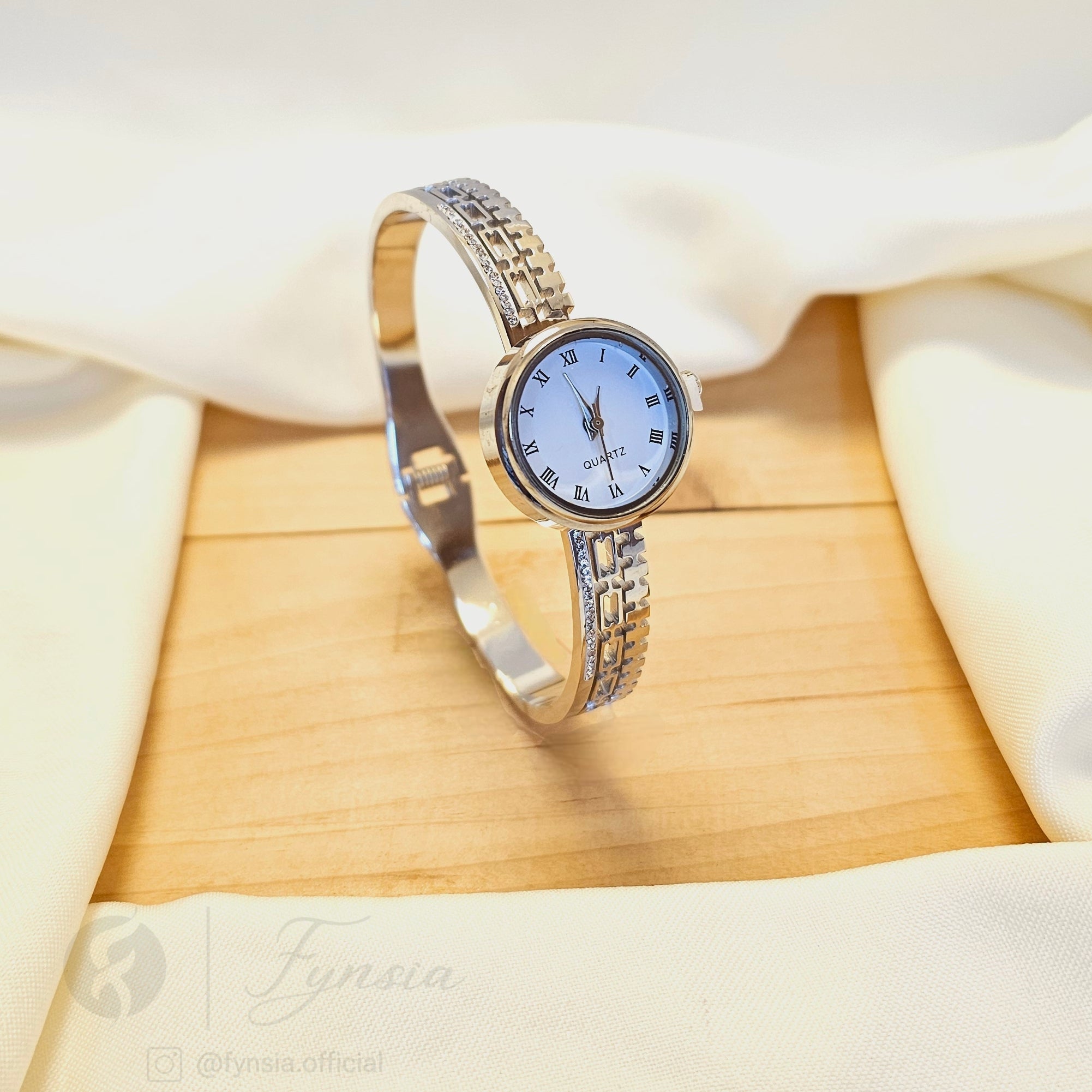 Royal Dial Silver Watch Kada – Anti Tarnish Stainless Steel Bracelet Watch | Fynsia