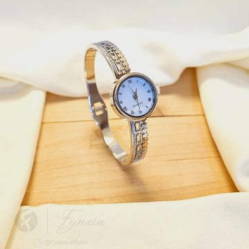 Royal Dial Silver Watch Kada – Anti Tarnish Stainless Steel Bracelet Watch | Fynsia