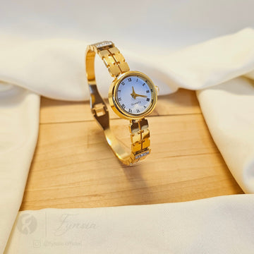 Urban Edge Golden Watch Kada – Anti Tarnish Stainless Steel Daily Wear | Fynsia