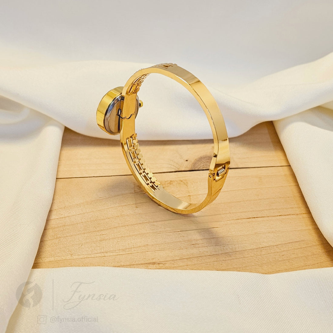 Signature Dial Golden Watch Kada – Luxury Stainless Steel Fashion Kada | Fynsia