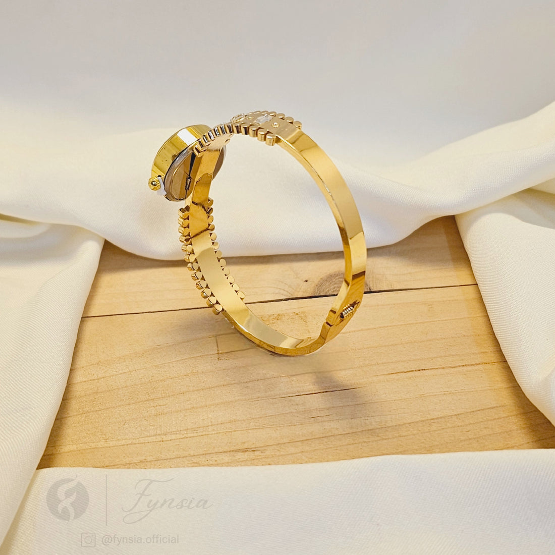 Midnight Golden Watch Kada – Premium Anti Tarnish Stainless Steel | Fynsia
