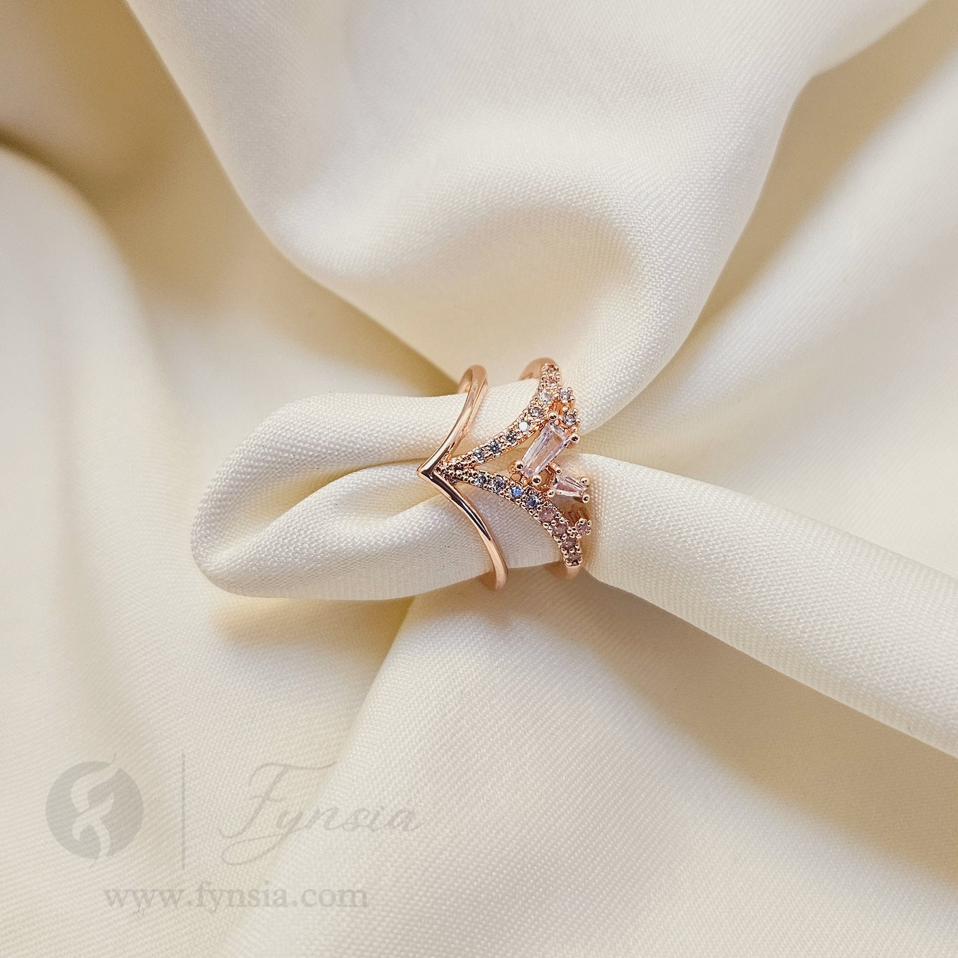 Diana Rosegold Ring For Women - Anti Tarnish | Fynsia