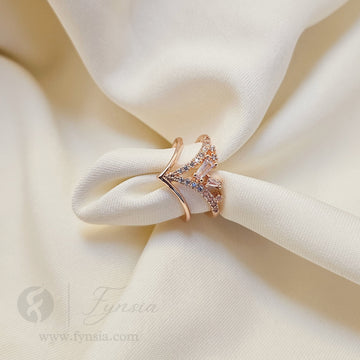 Diana Rosegold Ring For Women - Anti Tarnish | Fynsia