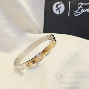Nik Men's Kada - Silver 2 Tone | Fynsia