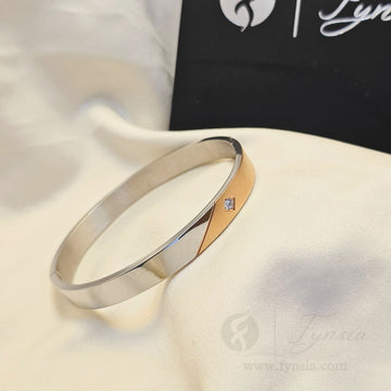 Evan Men's Kada - Silver 2 Tone | Fynsia