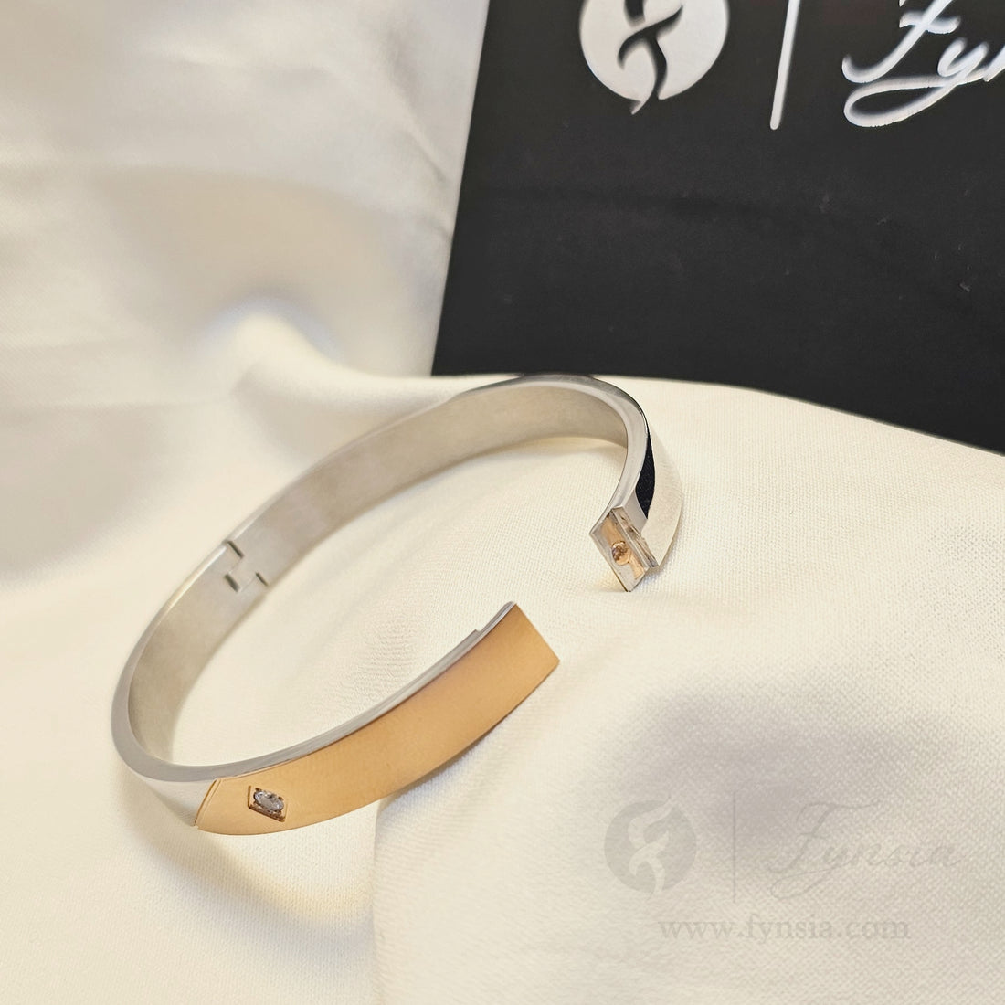 Evan Men's Kada - Silver 2 Tone | Fynsia