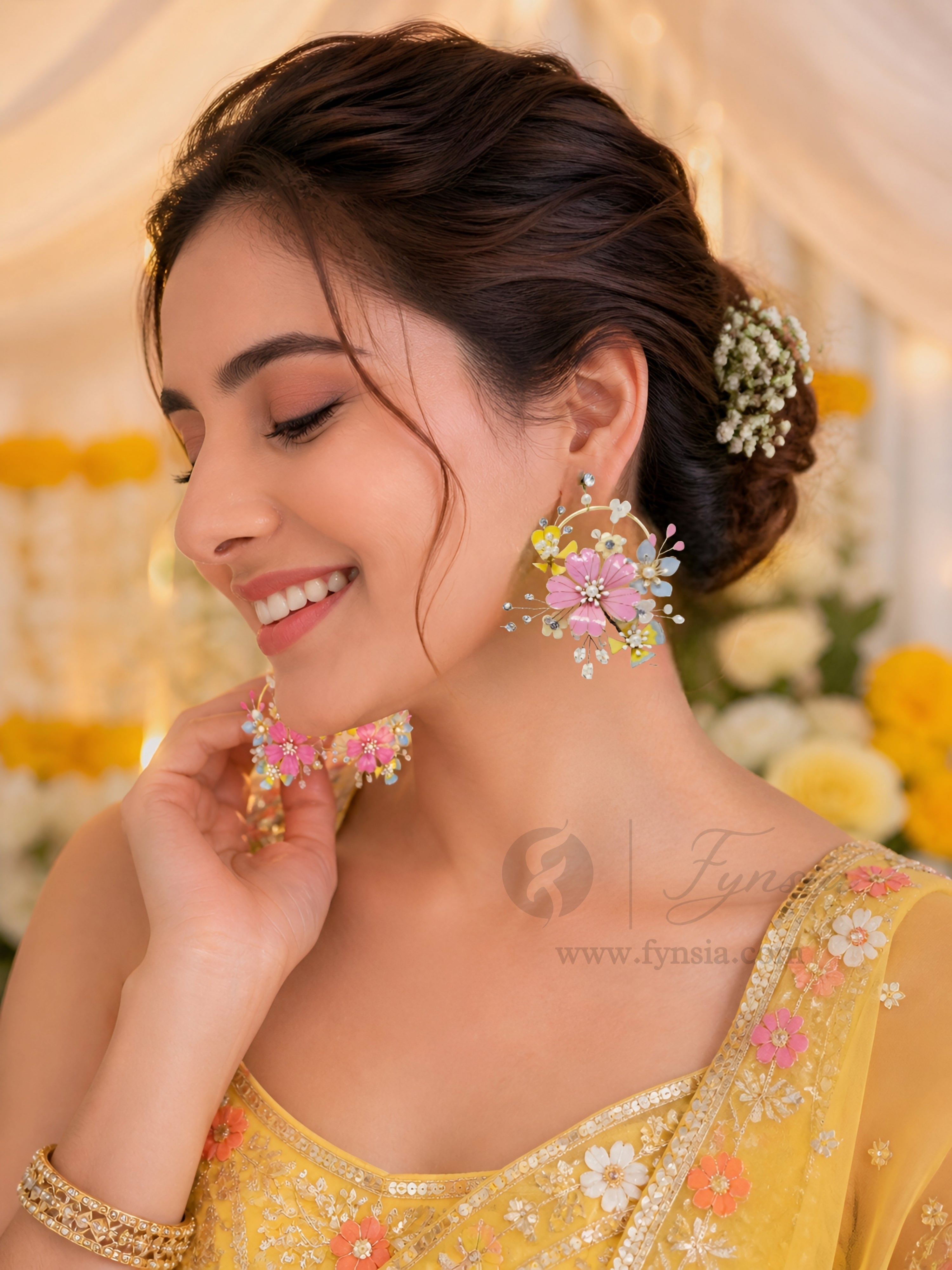 Hanzala Premium Resin Earring - Handmade Custom Color | Fynsia