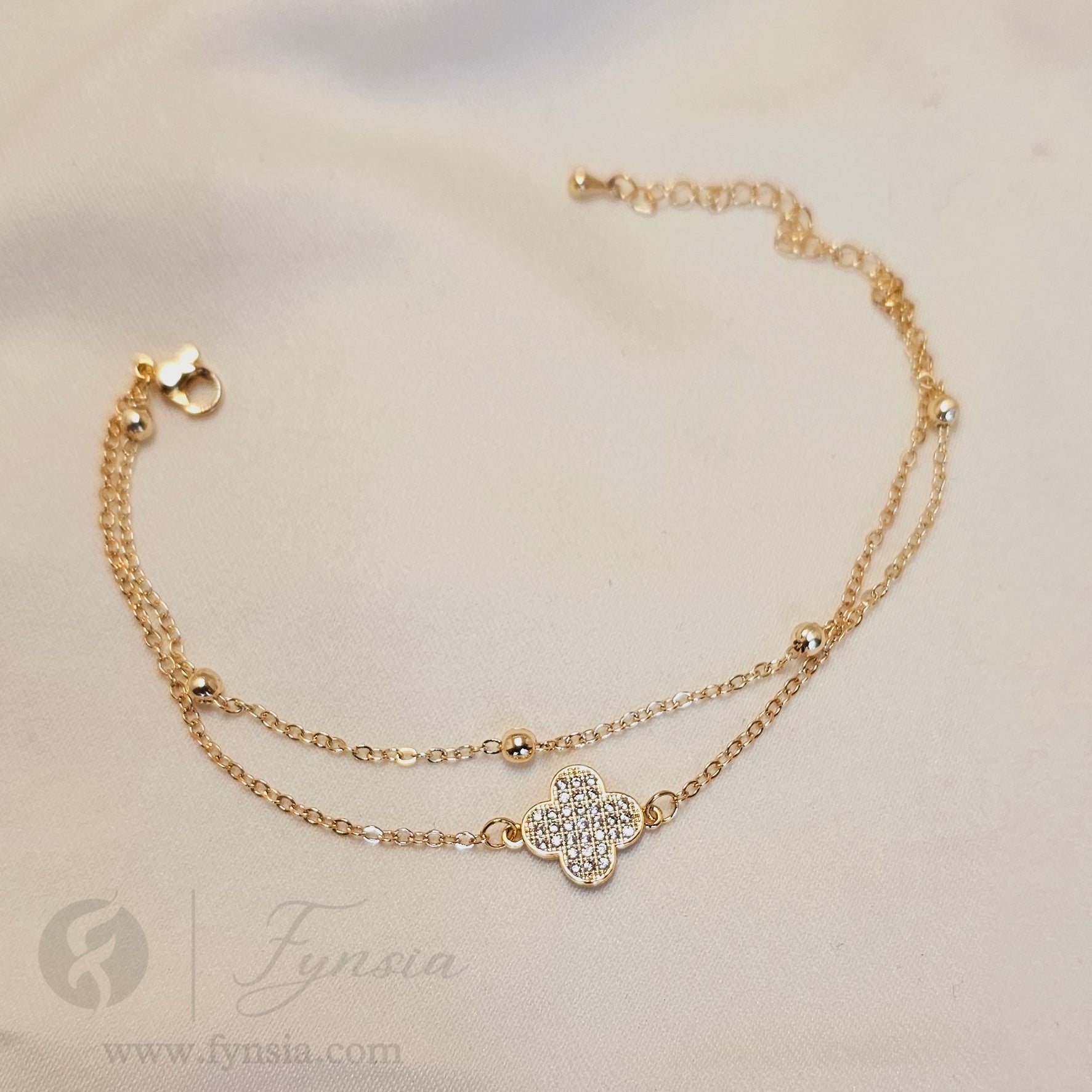 Aisha 18k Gold Tone Stainless Steel Adjustable Bracelet - Anti Tarnish | Fynsia