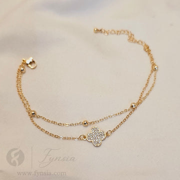 Aisha 18k Gold Tone Stainless Steel Adjustable Bracelet - Anti Tarnish | Fynsia