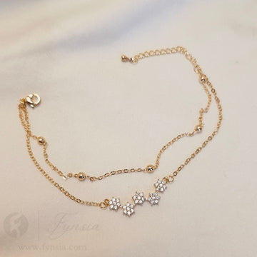 Heer 18k Gold Tone Stainless Steel Adjustable Bracelet - Anti Tarnish | Fynsia
