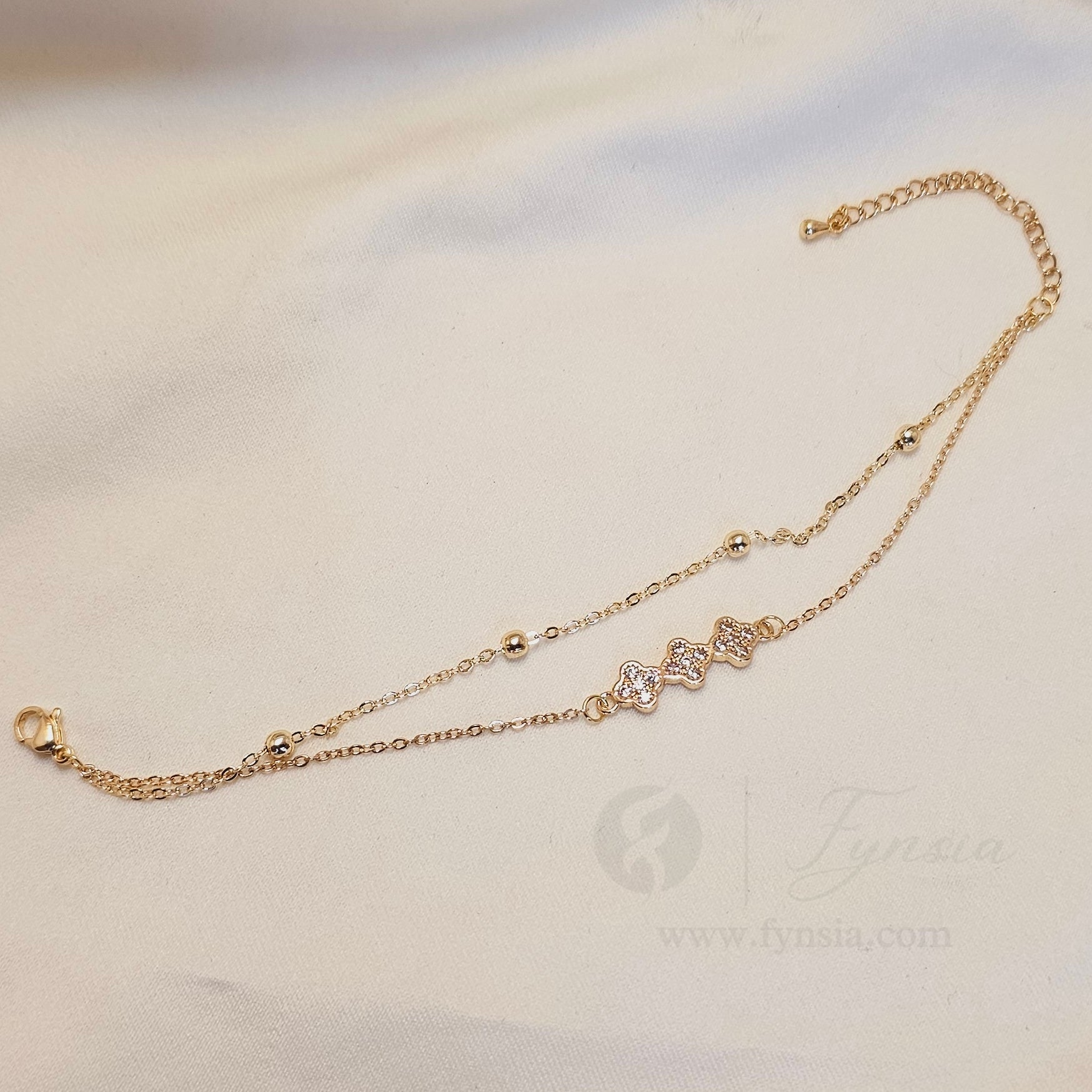 Zaisha 18k Gold Tone Stainless Steel Adjustable Bracelet - Anti Tarnish | Fynsia