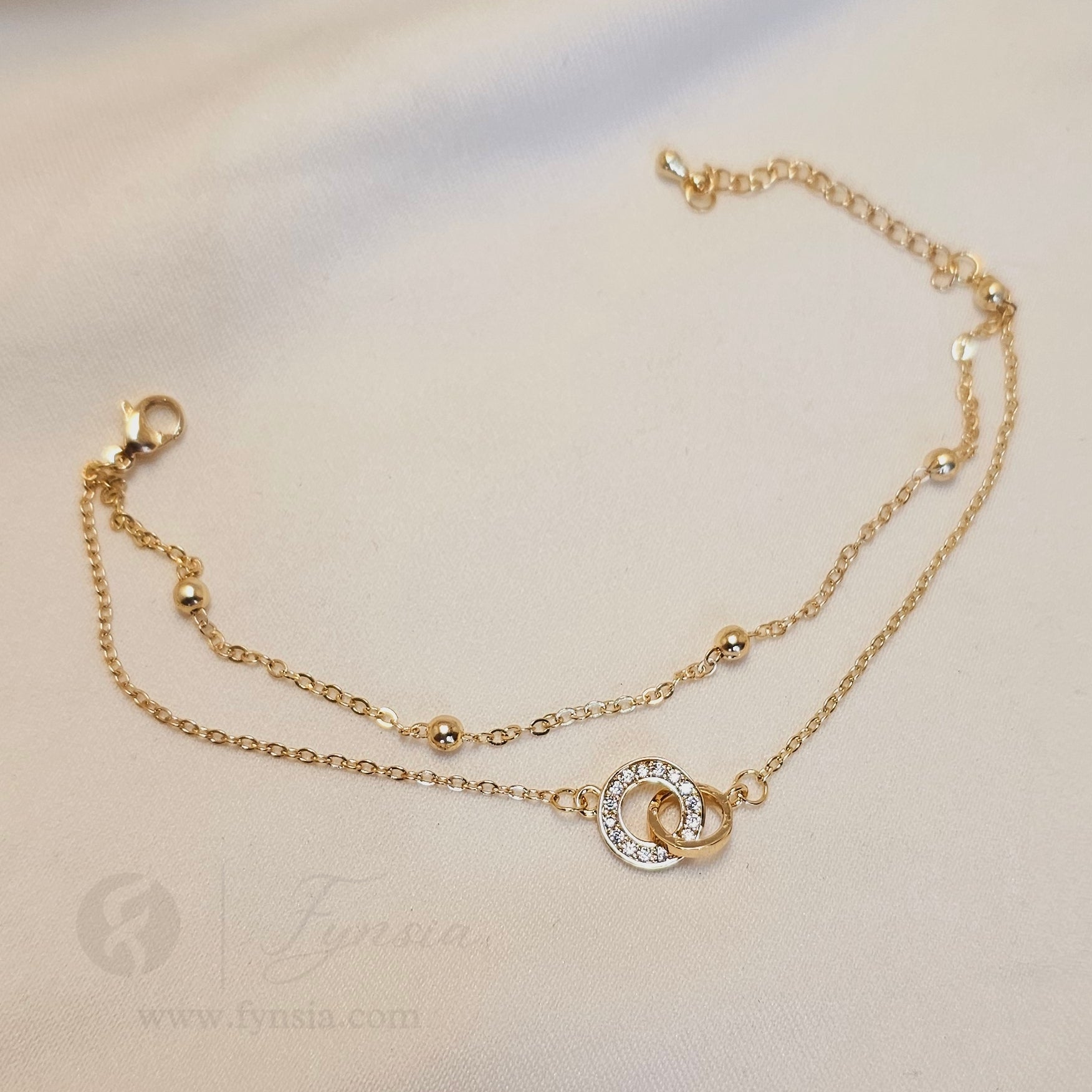 Naina 18k Gold Tone Stainless Steel Adjustable Bracelet - Anti Tarnish | Fynsia