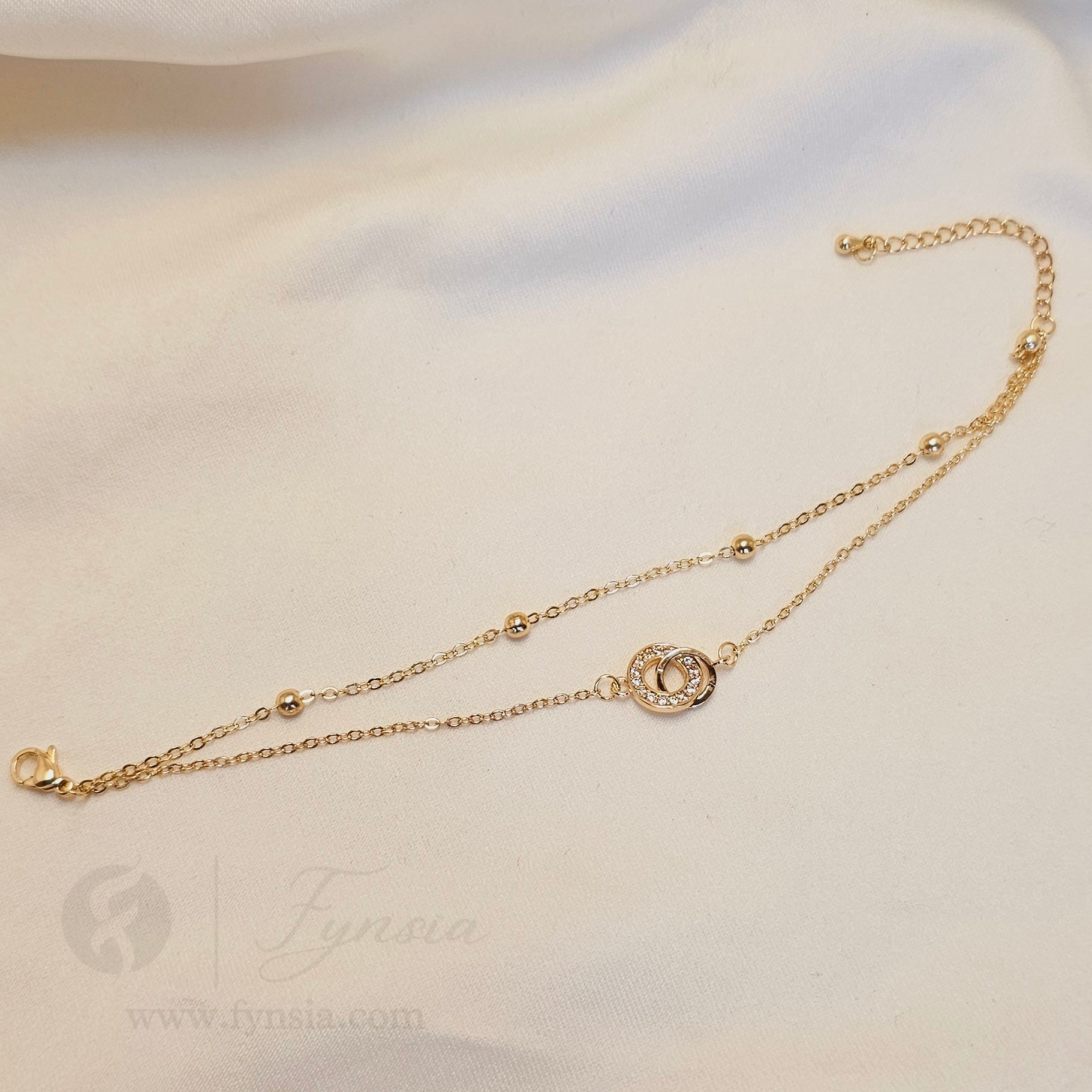 Naina 18k Gold Tone Stainless Steel Adjustable Bracelet - Anti Tarnish | Fynsia