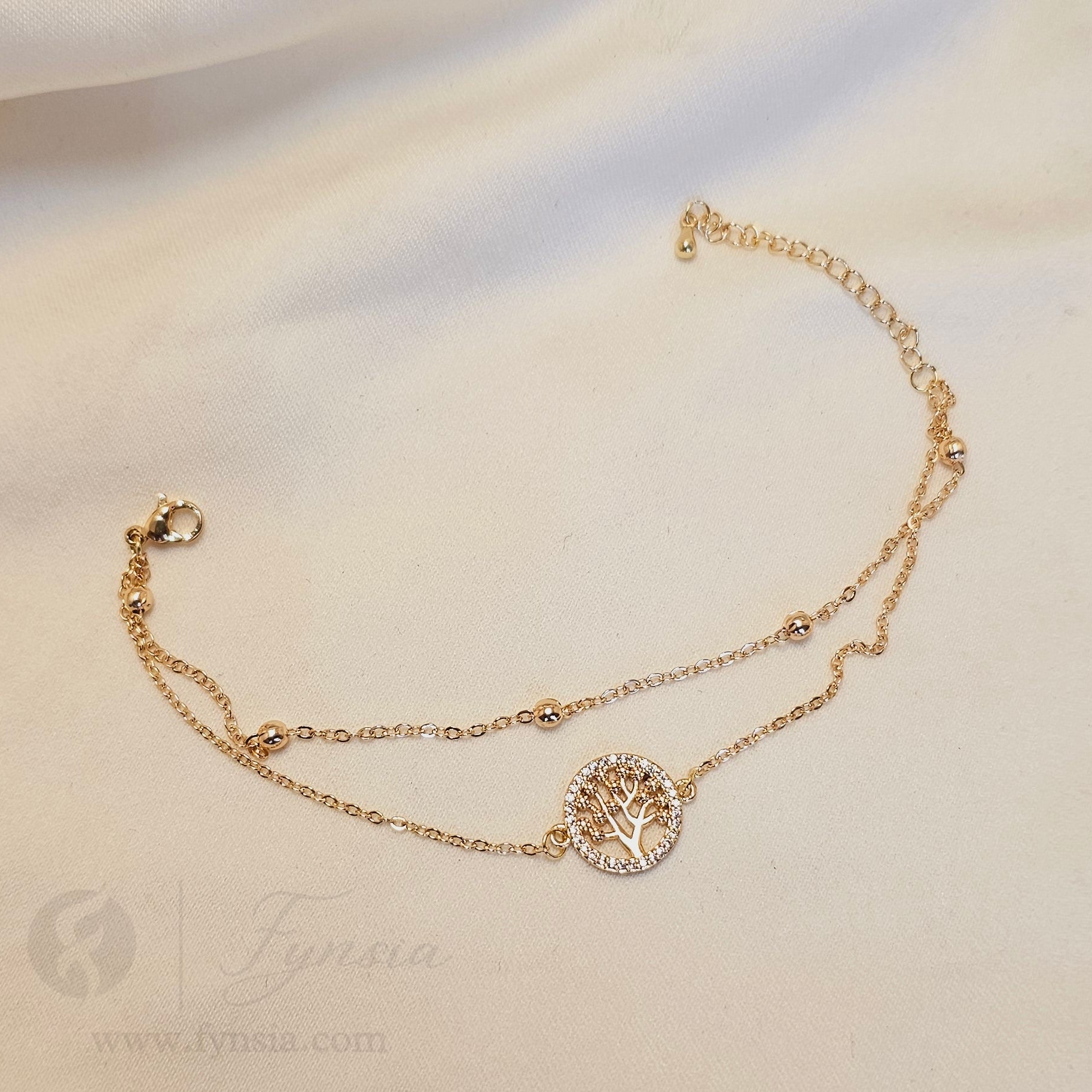 Claire 18k Gold Tone Stainless Steel Adjustable Bracelet - Anti Tarnish | Fynsia