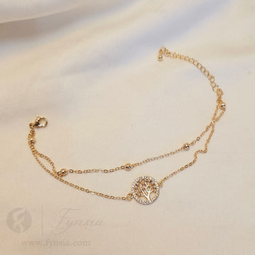 Claire 18k Gold Tone Stainless Steel Adjustable Bracelet - Anti Tarnish | Fynsia