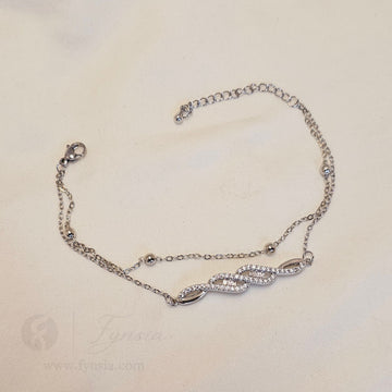 Diana Silver Stainless Steel Adjustable Bracelet - Anti Tarnish | Fynsia