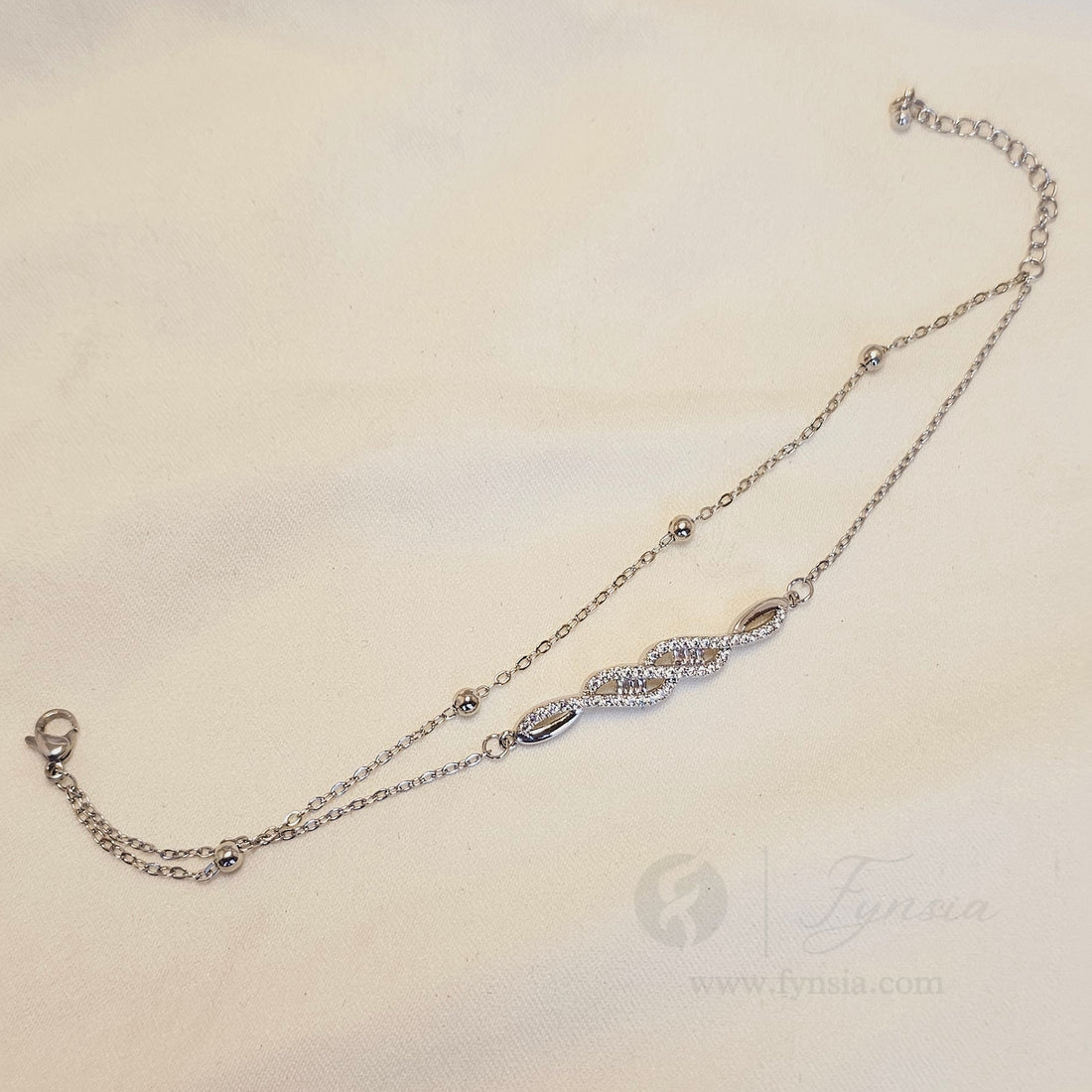 Diana Silver Stainless Steel Adjustable Bracelet - Anti Tarnish | Fynsia