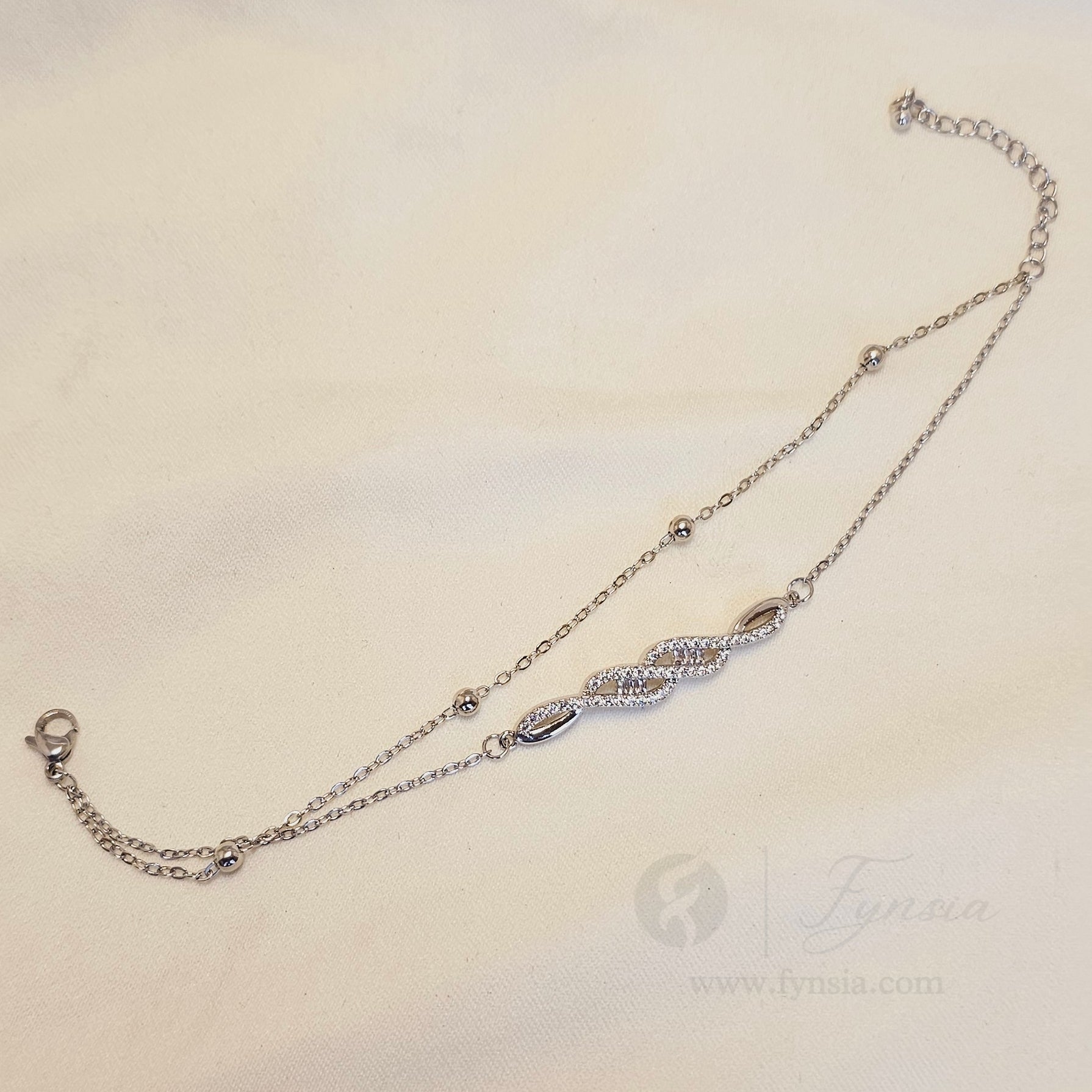 Diana Silver Stainless Steel Adjustable Bracelet - Anti Tarnish | Fynsia