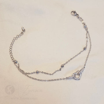 Sehar Silver Stainless Steel Adjustable Bracelet - Anti Tarnish | Fynsia