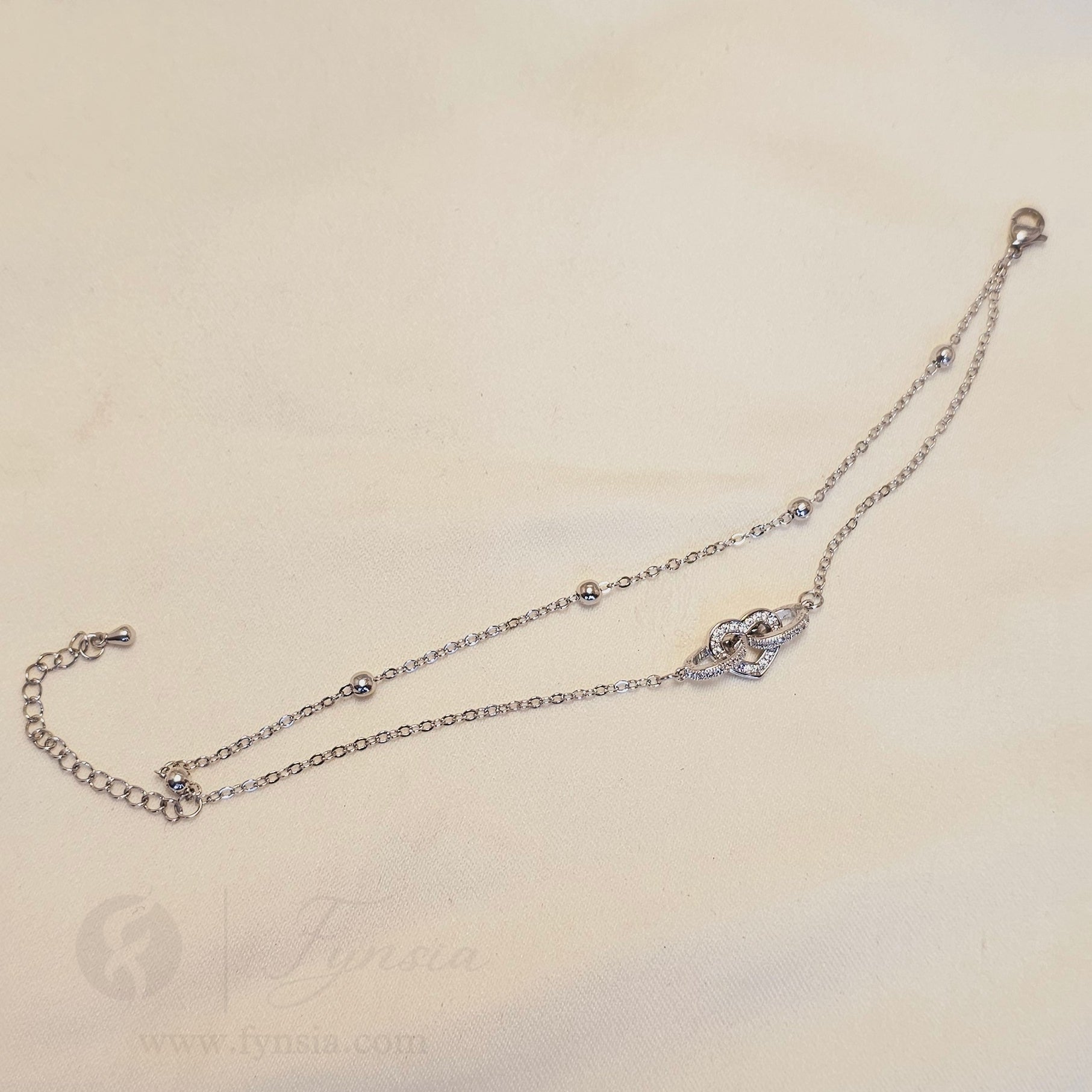 Sehar Silver Stainless Steel Adjustable Bracelet - Anti Tarnish | Fynsia