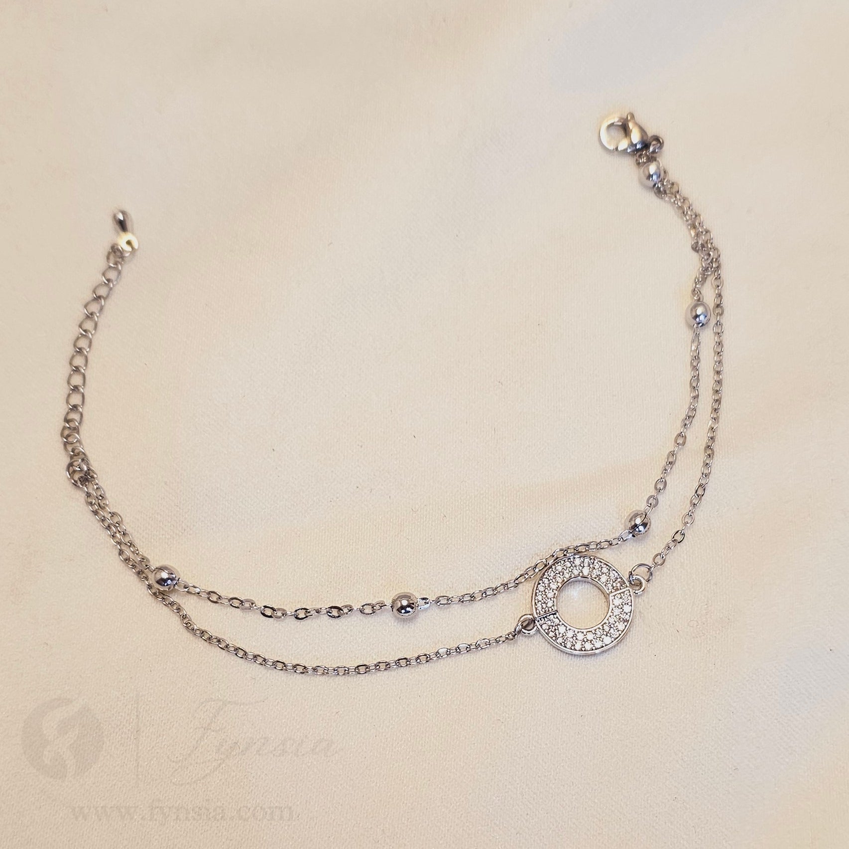 Vidhi Silver Stainless Steel Adjustable Bracelet - Anti Tarnish | Fynsia
