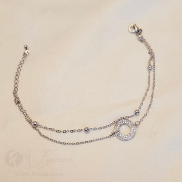 Vidhi Silver Stainless Steel Adjustable Bracelet - Anti Tarnish | Fynsia