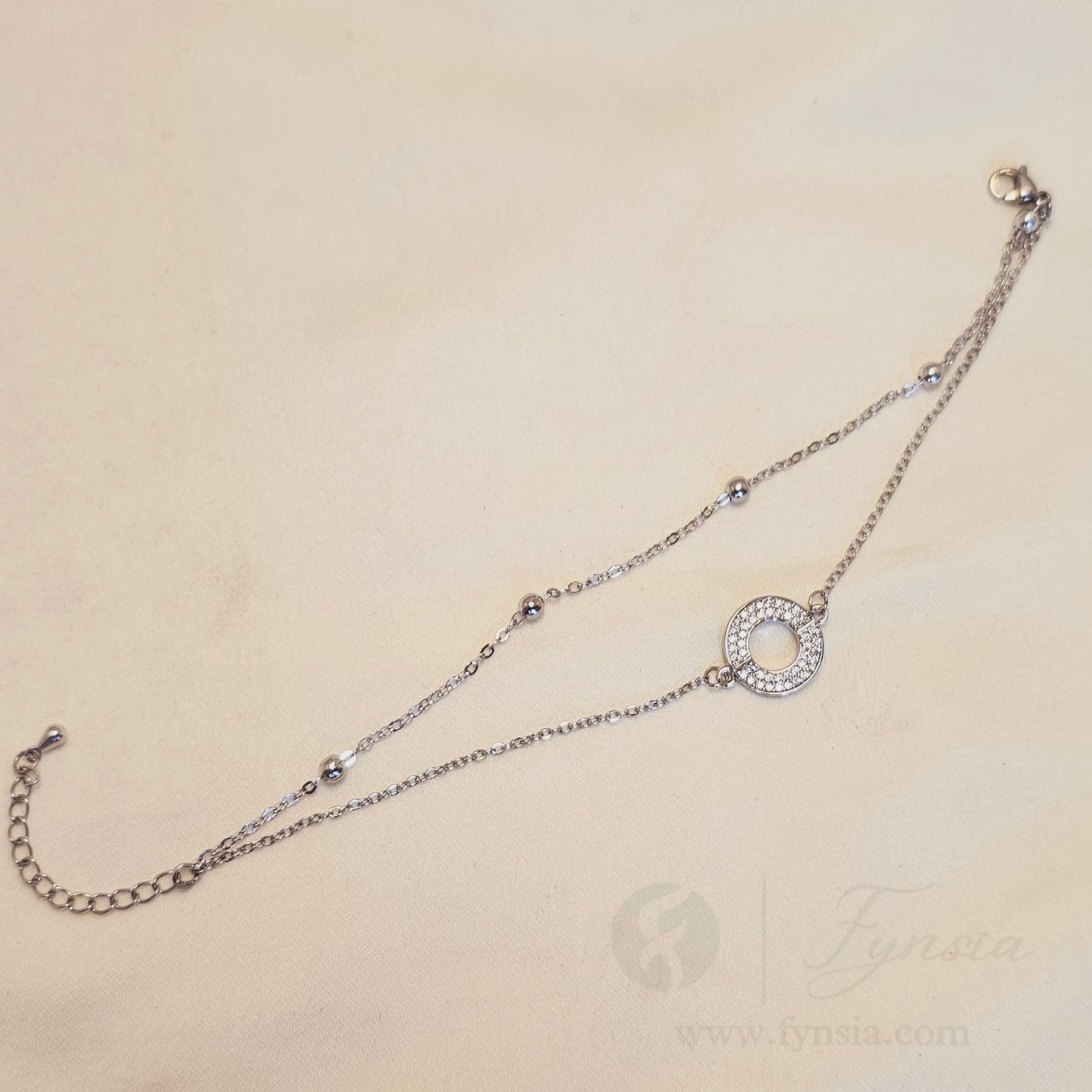 Vidhi Silver Stainless Steel Adjustable Bracelet - Anti Tarnish | Fynsia