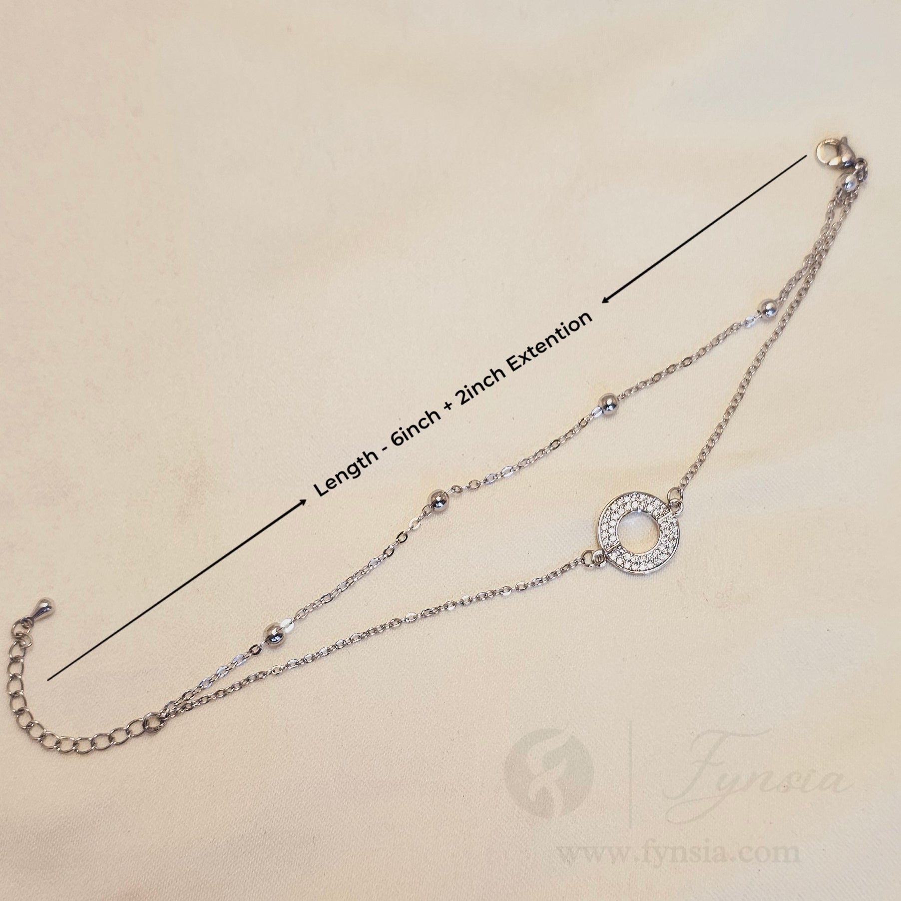 Vidhi Silver Stainless Steel Adjustable Bracelet - Anti Tarnish | Fynsia