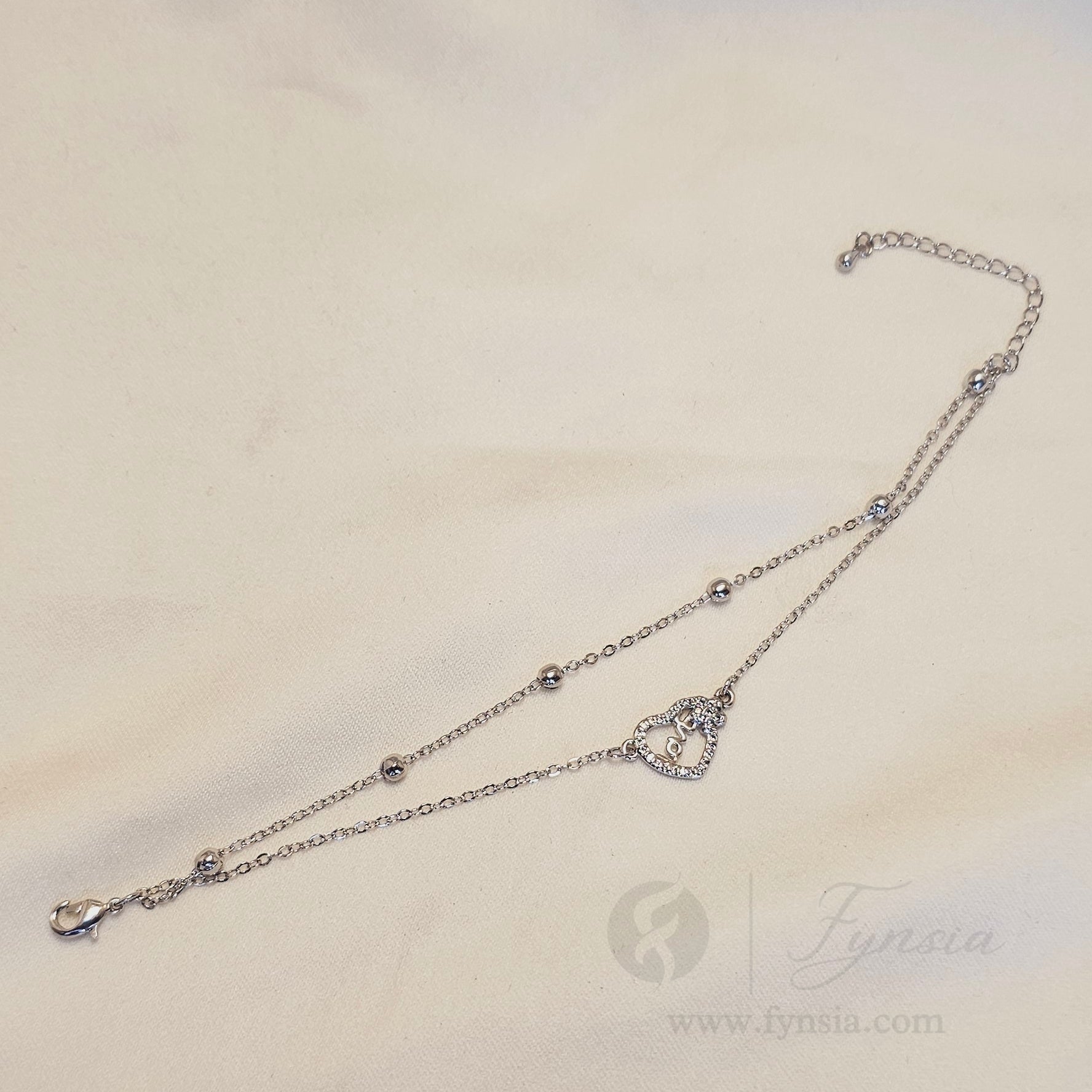 Arooj Silver Stainless Steel Adjustable Bracelet - Anti Tarnish | Fynsia