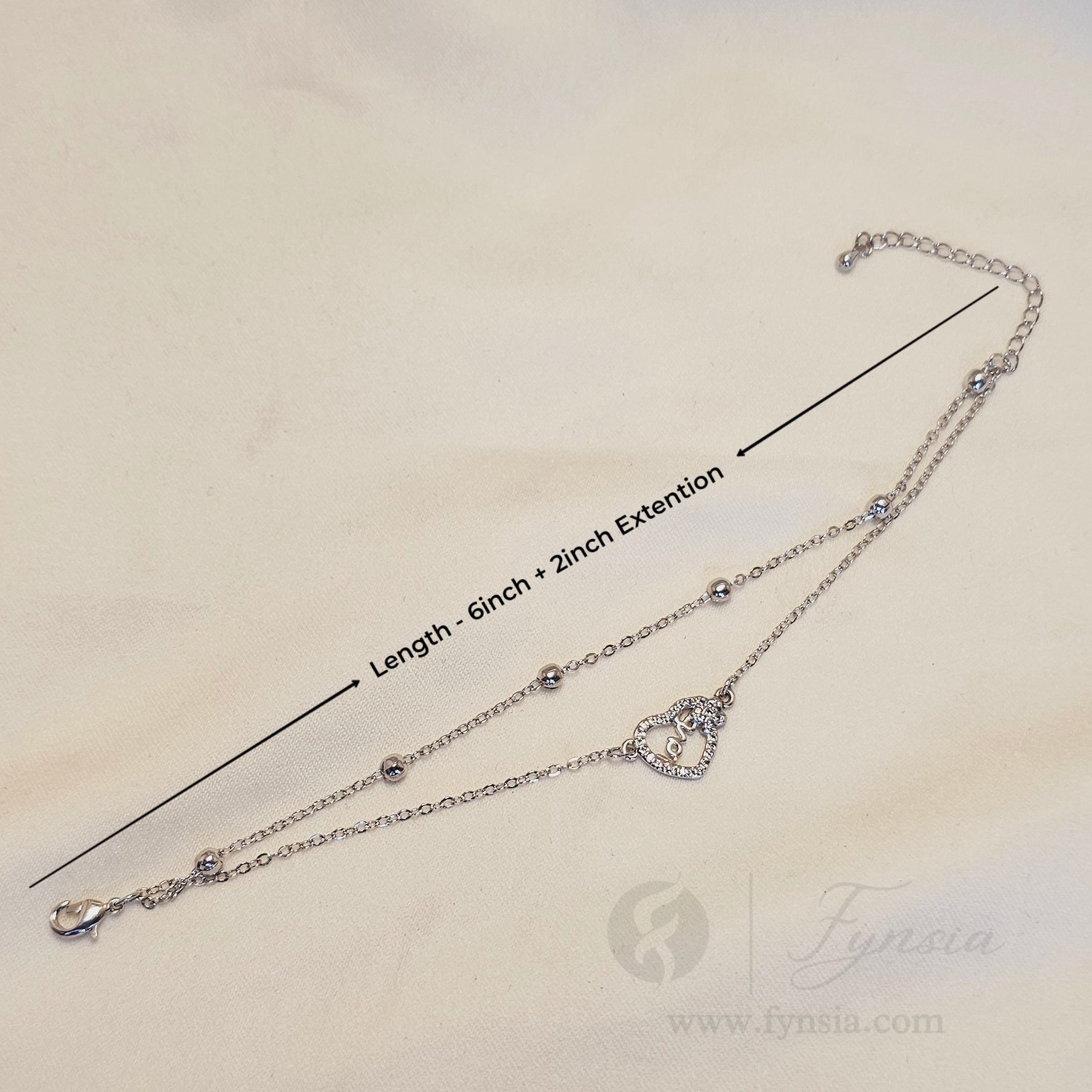 Arooj Silver Stainless Steel Adjustable Bracelet - Anti Tarnish | Fynsia