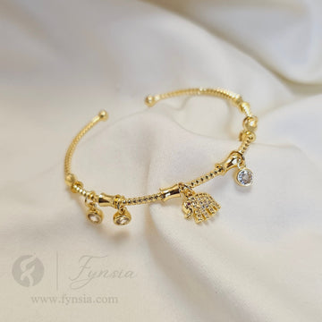 Elephant Charms Anti Tarnish Bracelet – Stainless Steel Kada | Fynsia