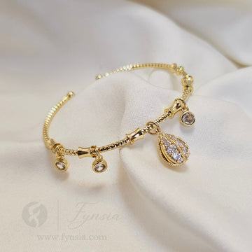 Droplet Charms Anti Tarnish Bracelet – Stainless Steel Kada | Fynsia
