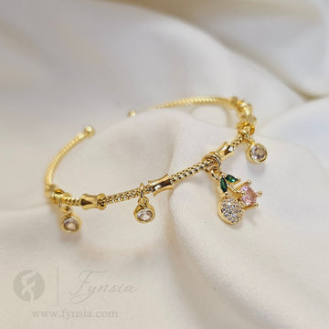 Cherry Charms Anti Tarnish Bracelet – Stainless Steel Kada | Fynsia
