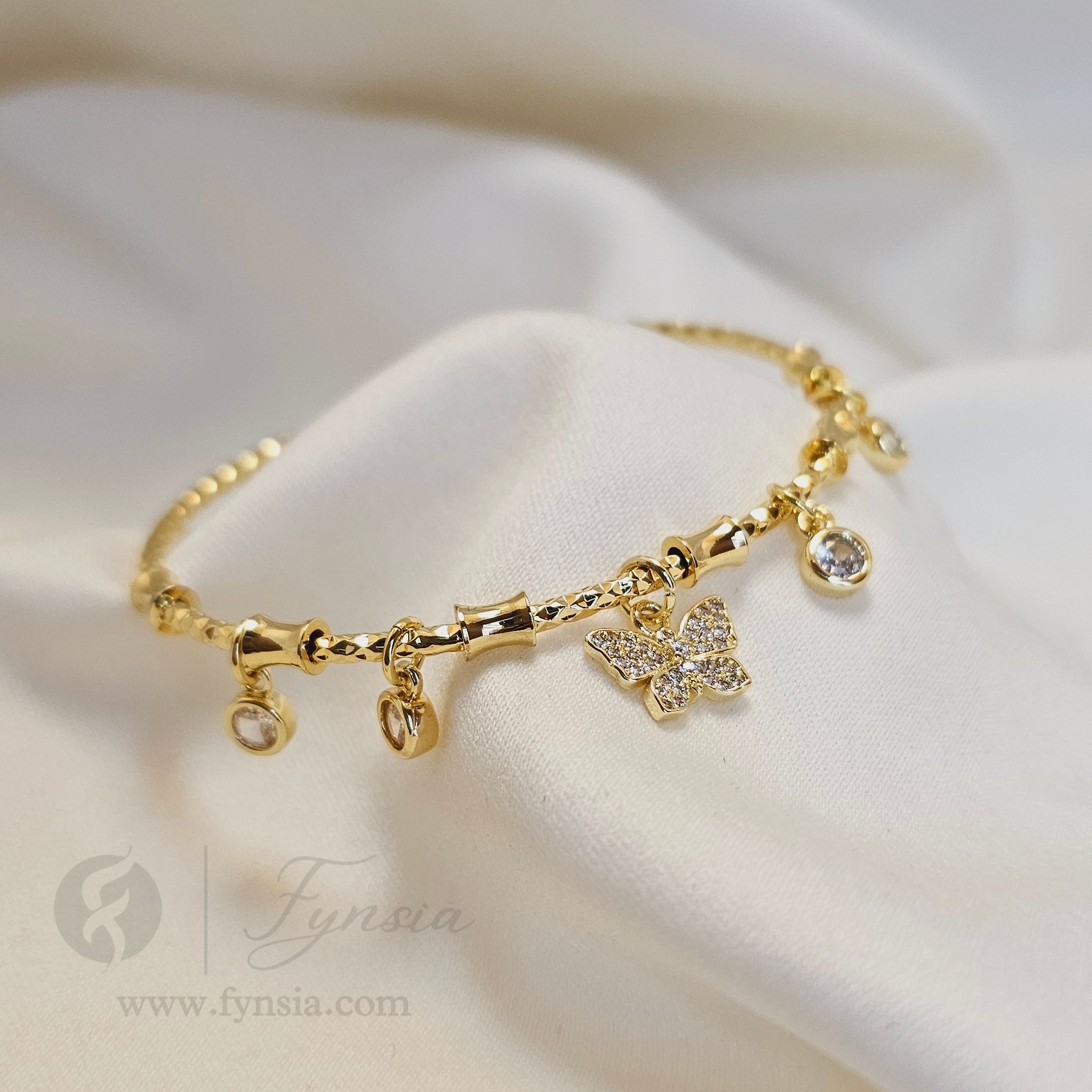 Butterfly Charms Anti Tarnish Bracelet – Stainless Steel Kada | Fynsia