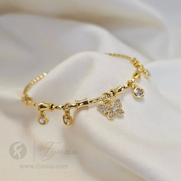 Butterfly Charms Anti Tarnish Bracelet – Stainless Steel Kada | Fynsia