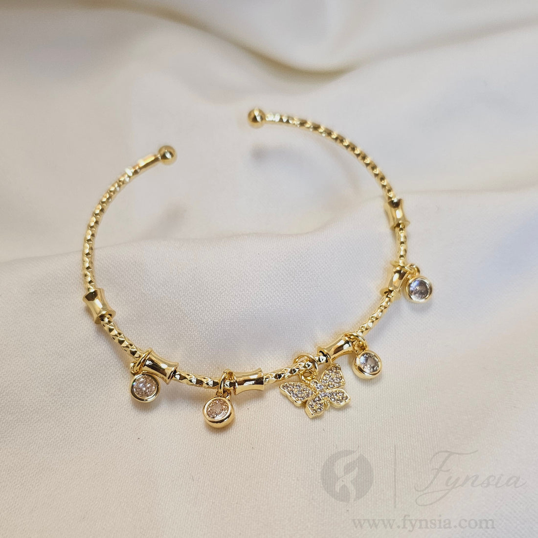 Butterfly Charms Anti Tarnish Bracelet – Stainless Steel Kada | Fynsia