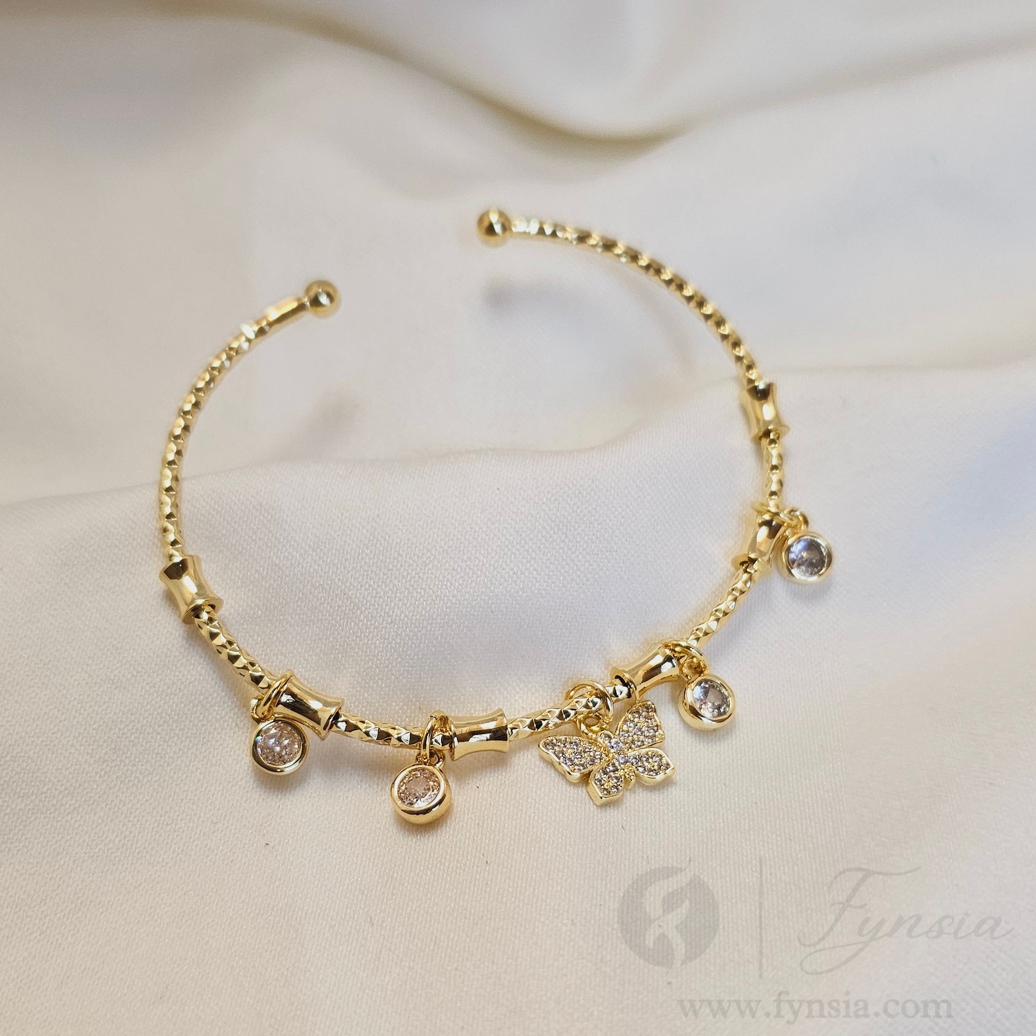 Butterfly Charms Anti Tarnish Bracelet – Stainless Steel Kada | Fynsia