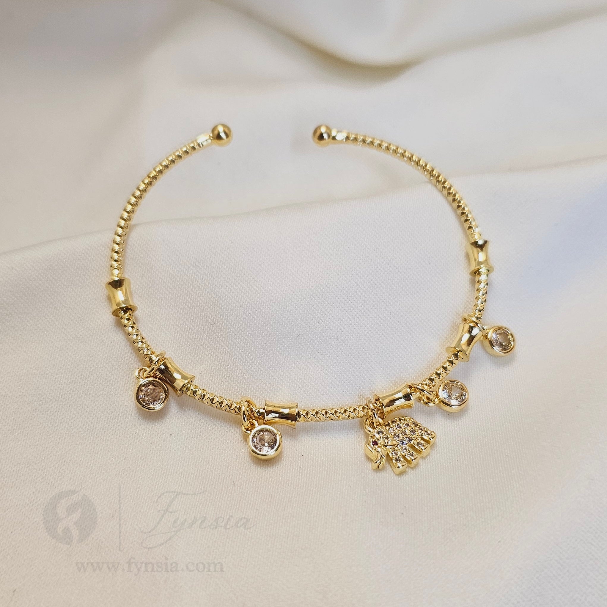 Elephant Charms Anti Tarnish Bracelet – Stainless Steel Kada | Fynsia