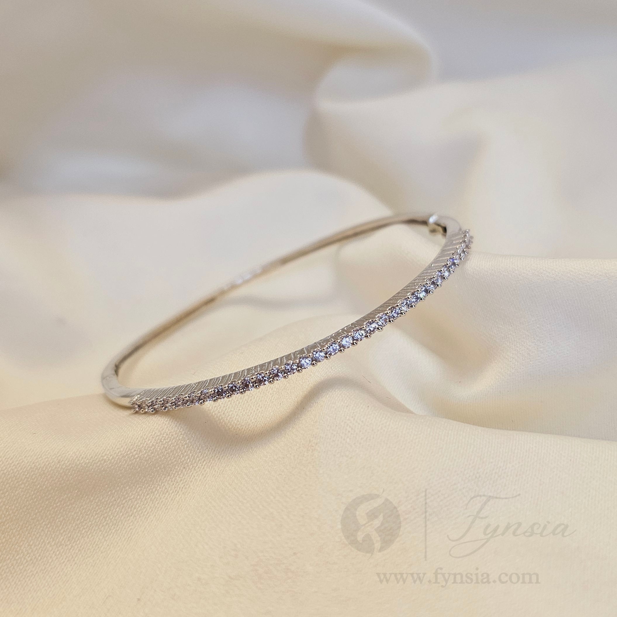Sana Zirconia Bracelet – Rosegold Tone Kada | Fynsia