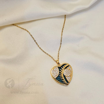 Burning-Heart Neckchain – 18K Gold Tone Stainless Steel | Fynsia