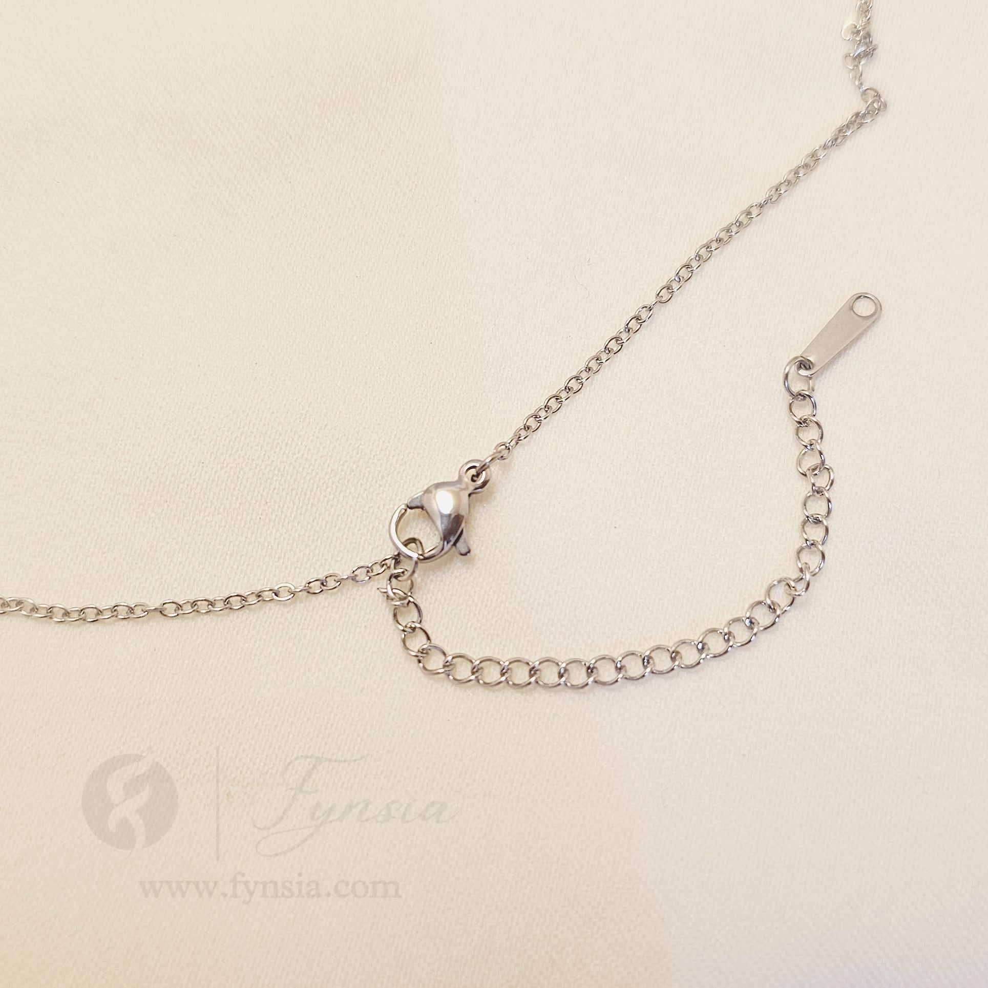 Faiza Zirconia Lilac Silver Tone Pendant Chain Set With Earrings | Fynsia