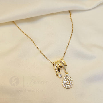 Charm Drop Neckchain – 18K Gold Tone Stainless Steel | Fynsia