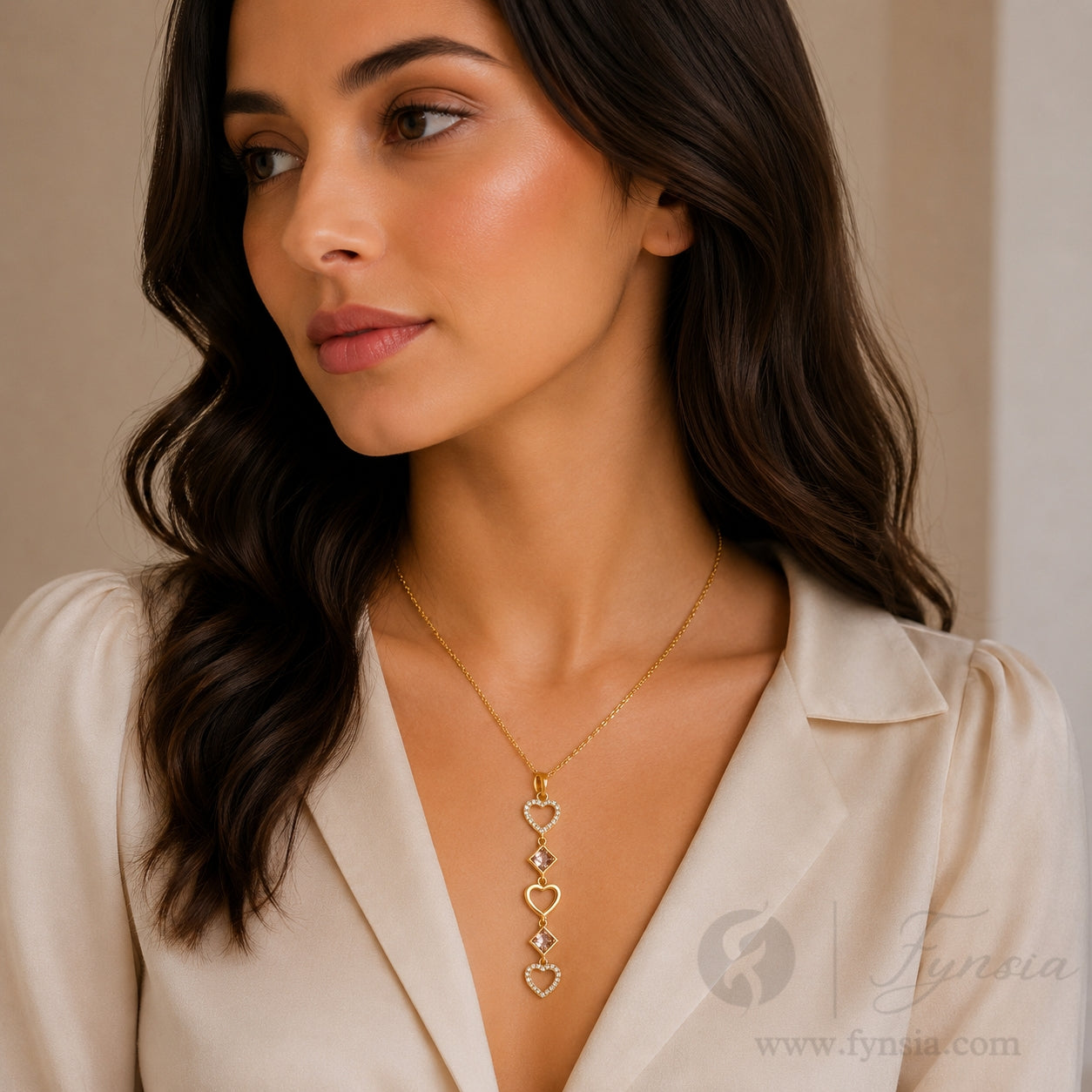 Stacy Long Neckchain – 18K Gold Tone Stainless Steel | Fynsia
